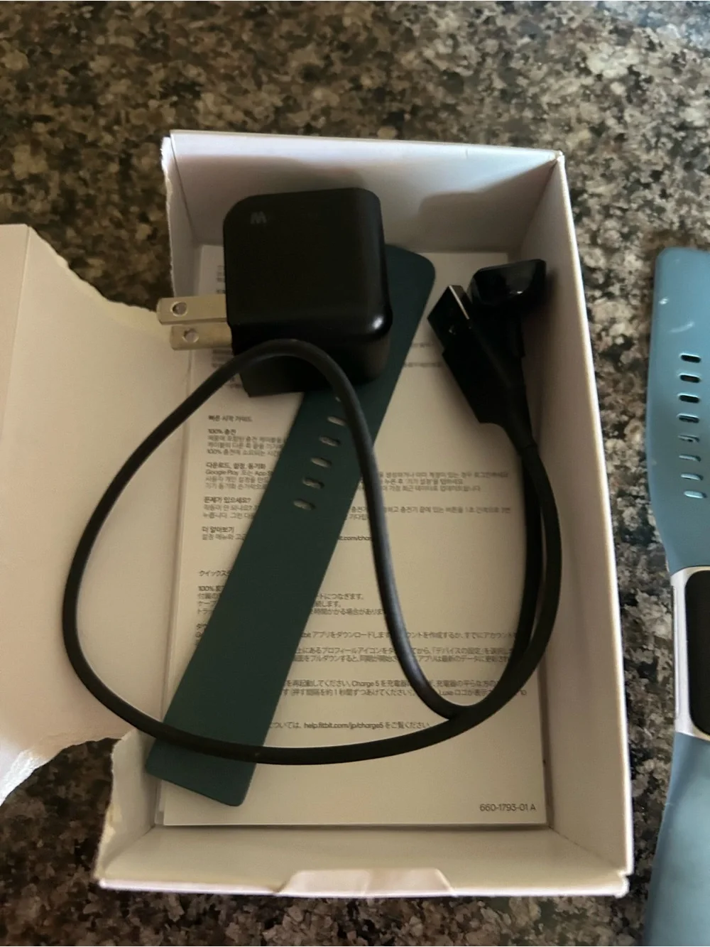 Fitbit Smartwatch with Teal Silicone Band and Charger